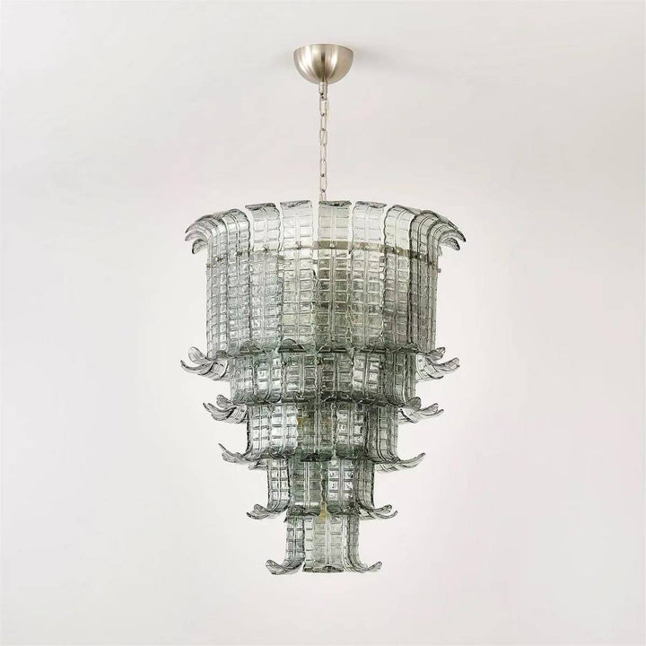 Modern Glass Chandelier with Multi-Layer Design