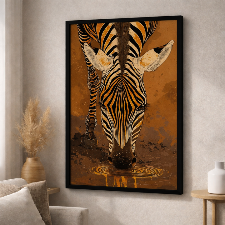 Golden Zebra Canvas