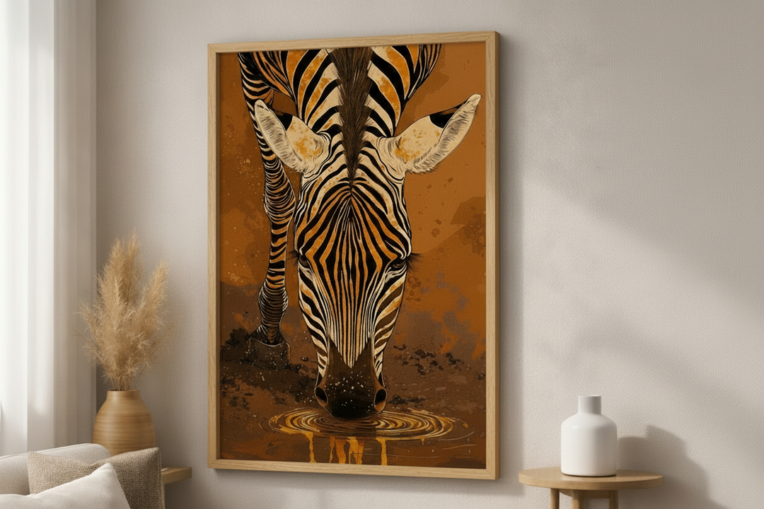 Golden Zebra Canvas