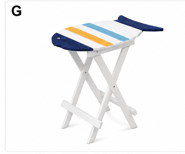 Folding Surfboard Style Wooden Table