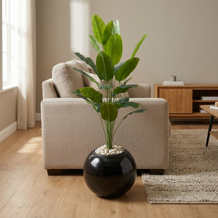 Elegant Artificial Banana Plant – Fiberglass Pot