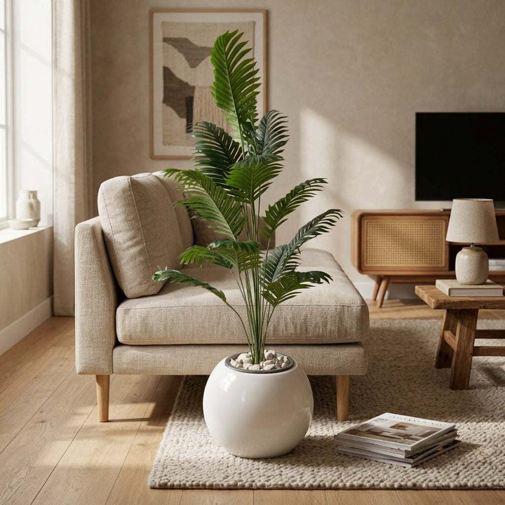 Artificial Palm Plant with Fiberglass Pot