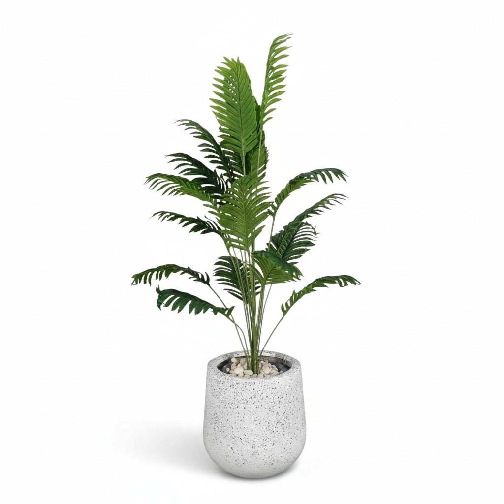 Artificial Palm Plant in Textured Pot