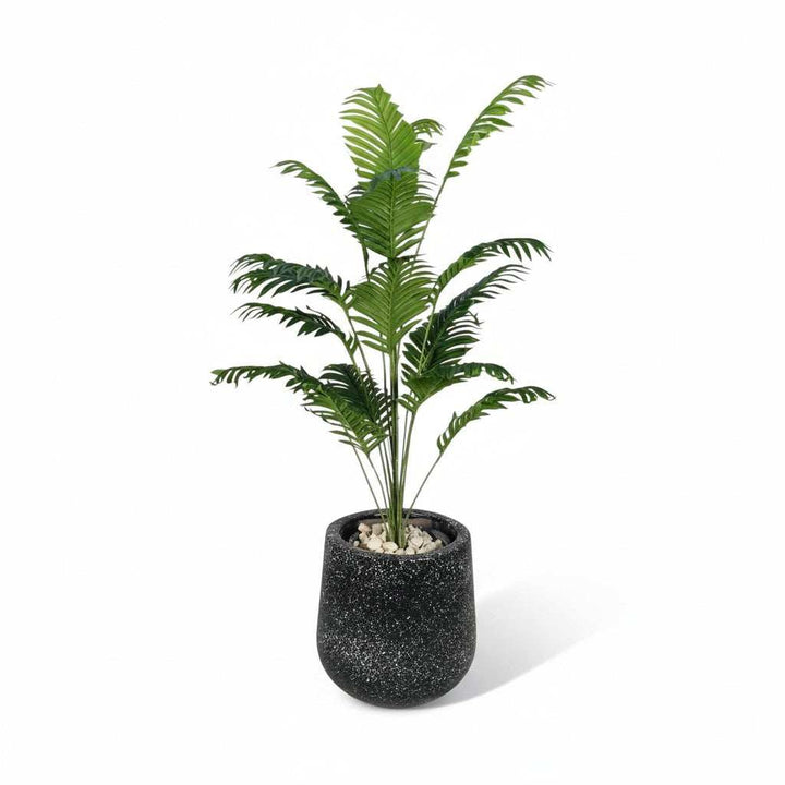 Artificial Palm Plant – Black Stone Pot
