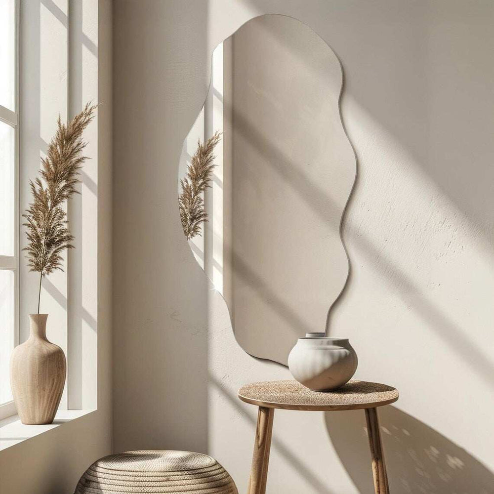 Magical Mirror Ripple Effect Ripple - Irregular Wall Mirror with Artistic FlowAdd a touch of artist ...