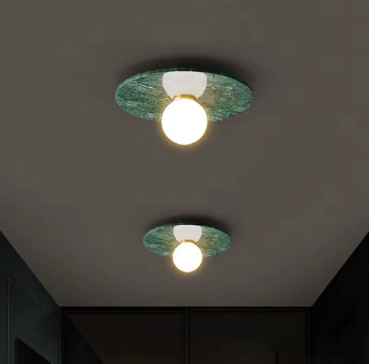 Modern Marble Ceiling Light with Globe Shade
