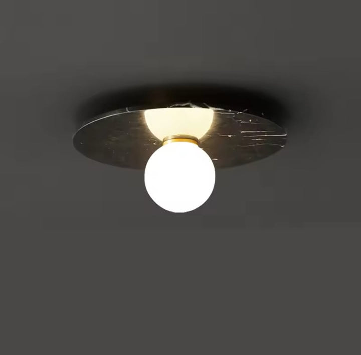 Modern Marble Ceiling Light with Globe Shade