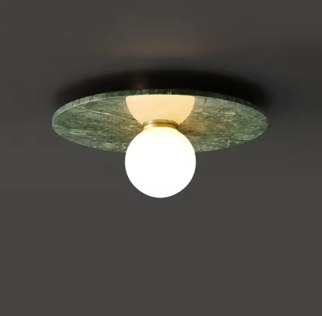 Modern Marble Ceiling Light with Globe Shade