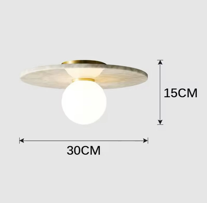 Modern Marble Ceiling Light with Globe Shade