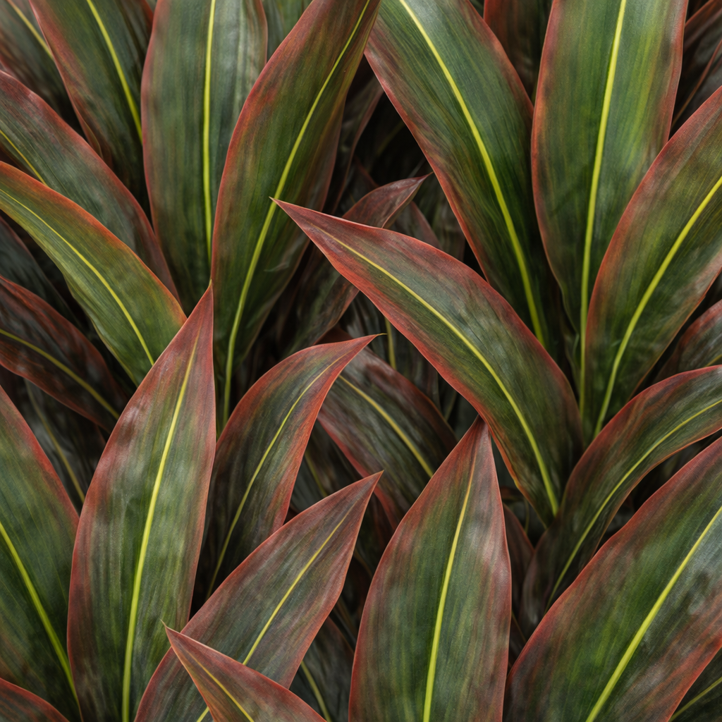 Artificial Red-Green Dracaena Tree – 170 cm | Woven Planter — foliage close-up