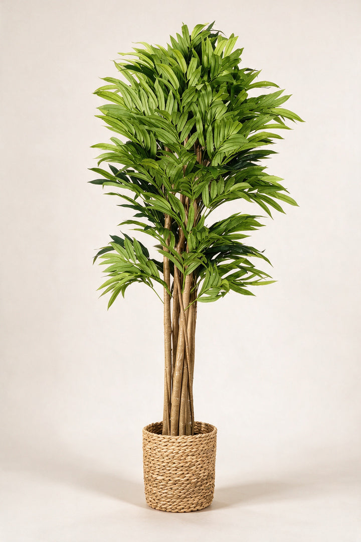Artificial Green Foliage Tree in Woven Basket – 180 cm — full studio view