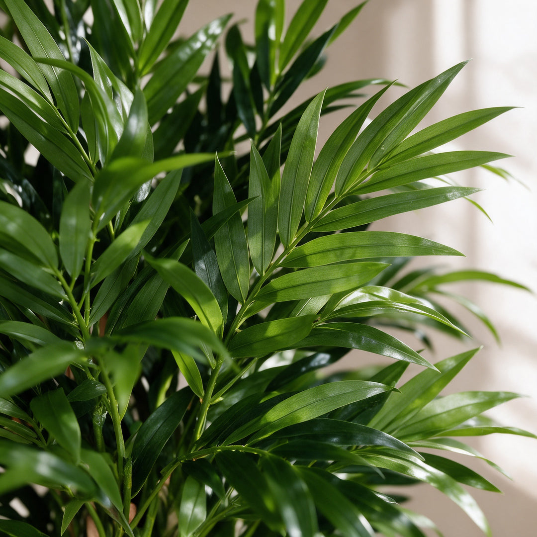 Artificial Green Foliage Tree in White Fiberglass Pot – 190 cm — foliage close-up
