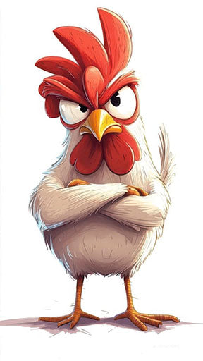 Bold Rooster Canvas artwork with confident rooster on clean background in MDF frame