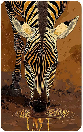 Golden Zebra Canvas with striking golden zebra illustration on premium textured canvas in MDF frame