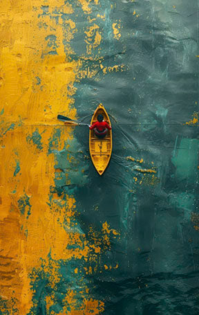 Kayak Abstract premium canvas wall art with MDF frame and glass front panel