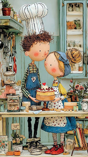Sweet Bakers Canvas premium wall art with MDF frame and glass front panel