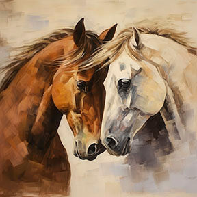 Abstract Horses Canvas premium wall art on MDF frame with glass, water and dust resistant premium canvas