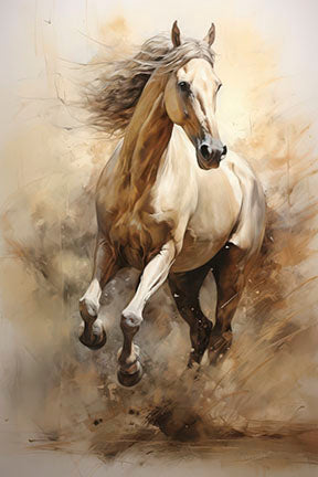 Running horse canvas on MDF frame with glass, water and dust resistant premium material
