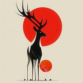 Minimal Deer Canvas premium wall art with MDF frame and glass front panel, water and dust resistant.
