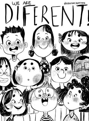 We Are Different Kids diverse children canvas wall art celebrating inclusion and individuality