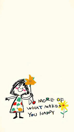 Do More of What Makes You Happy minimalist canvas with joyful girl and positive message in MDF frame