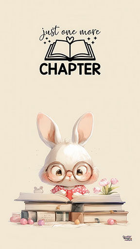 Just One More Chapter bunny artwork on premium canvas with MDF frame for cozy reading spaces