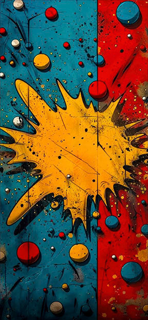 Abstract Pop Burst Canvas with vibrant explosive pop-art colors on premium material