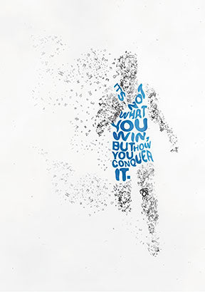Inspirational You Win Quote fitness canvas with MDF frame and glass front panel