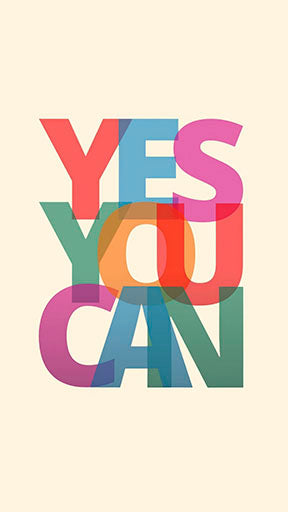 Vibrant colorful YES YOU CAN motivational typography on premium canvas with MDF frame and glass front panel