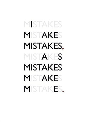 Mistakes quote typography on premium canvas with MDF frame and glass front panel