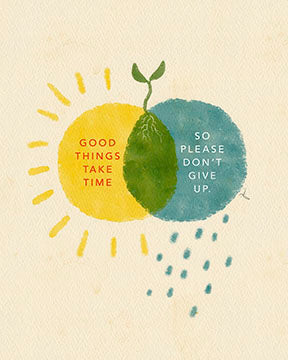 Good Things Take Time artistic canvas with MDF frame and glass, emphasizing patience and personal growth