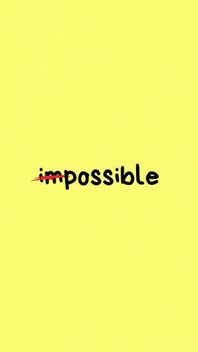 Impossible Motivation Canvas Wall Art with yellow background and creative strike-through transforming Impossible to Possible text
