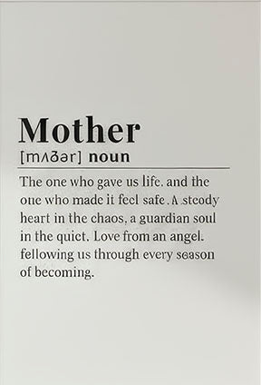 Mother Definition Minimal Quote Canvas with elegant typography on premium canvas in MDF frame