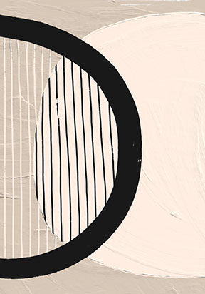 Wadi Home abstract geometric canvas art in neutral tones of beige, off-white, and black with vertical lines.