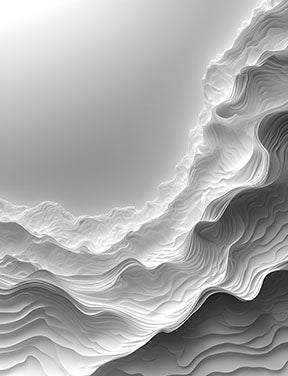 Wadi Home abstract monochromatic mountain landscape wall art with textured layers and subtle gradients.