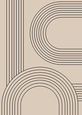 Wadi Home abstract arch geometric wall art with neutral colors and minimalist design.