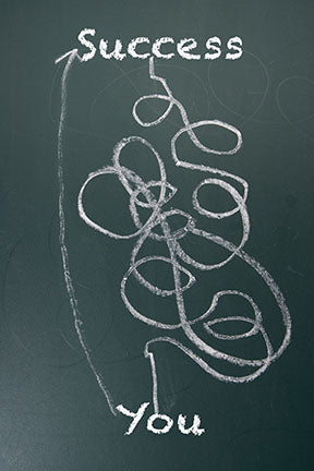 Wadi Home abstract art print titled 'The Path To Success' with chalk-style lines on dark background.
