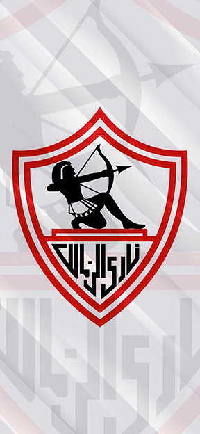 Wadi Home Zamalek Sports Team emblem wall art featuring a red and black shield with an archer graphic. Perfect for fan dens.