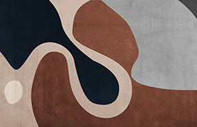 Wadi Home abstract organic wall art with earthy tones of brown, blue, and gray.