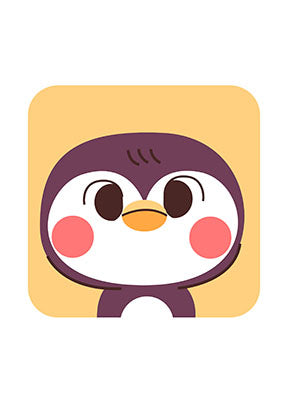 Wadi Home cute penguin nursery wall art with rosy cheeks on a yellow background, perfect for a child's room.