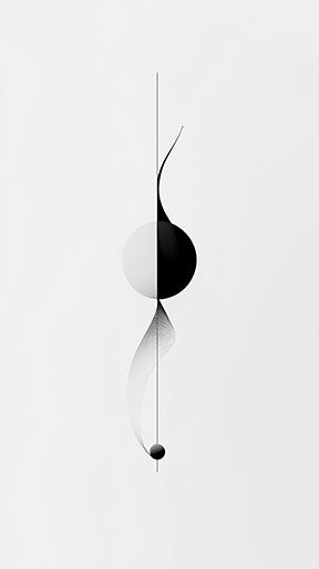 Wadi Home abstract geometric wall art in black and white, featuring minimalist lines and shapes. Modern art for living room or office.