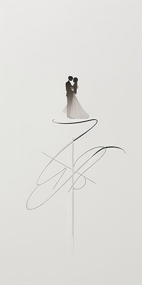 Wadi Home minimalist couple embrace art print, delicate line drawing in grayscale tones, modern abstract elegance.