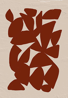 Wadi Home abstract terracotta geometric shapes wall art on textured neutral background.