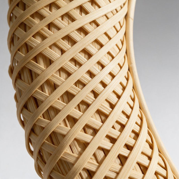 Close-up of the woven rattan frame texture