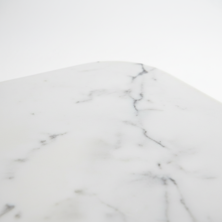 Close-up macro detail of white marble surface with professional lighting