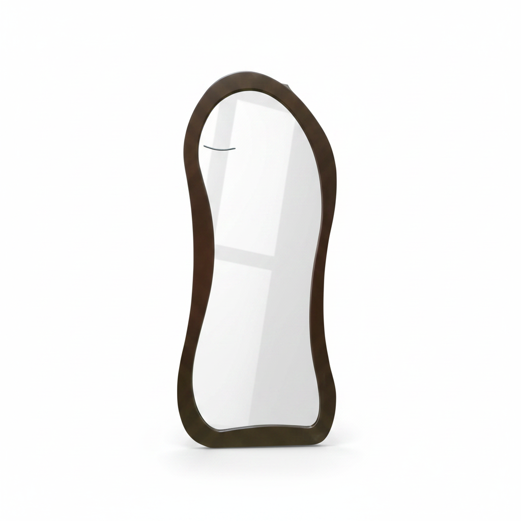 Mirror full product shot on white background showing reflective glass