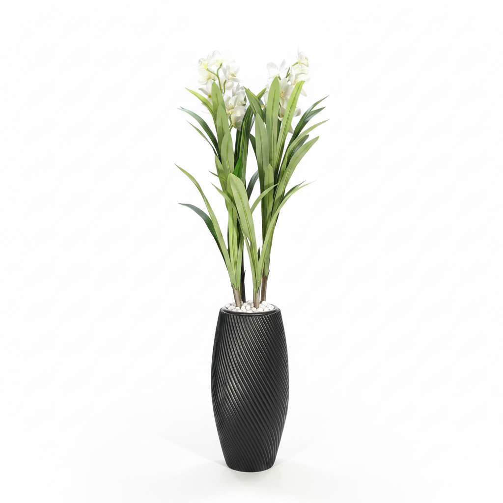 Artificial asparagus fern full studio shot on white background
