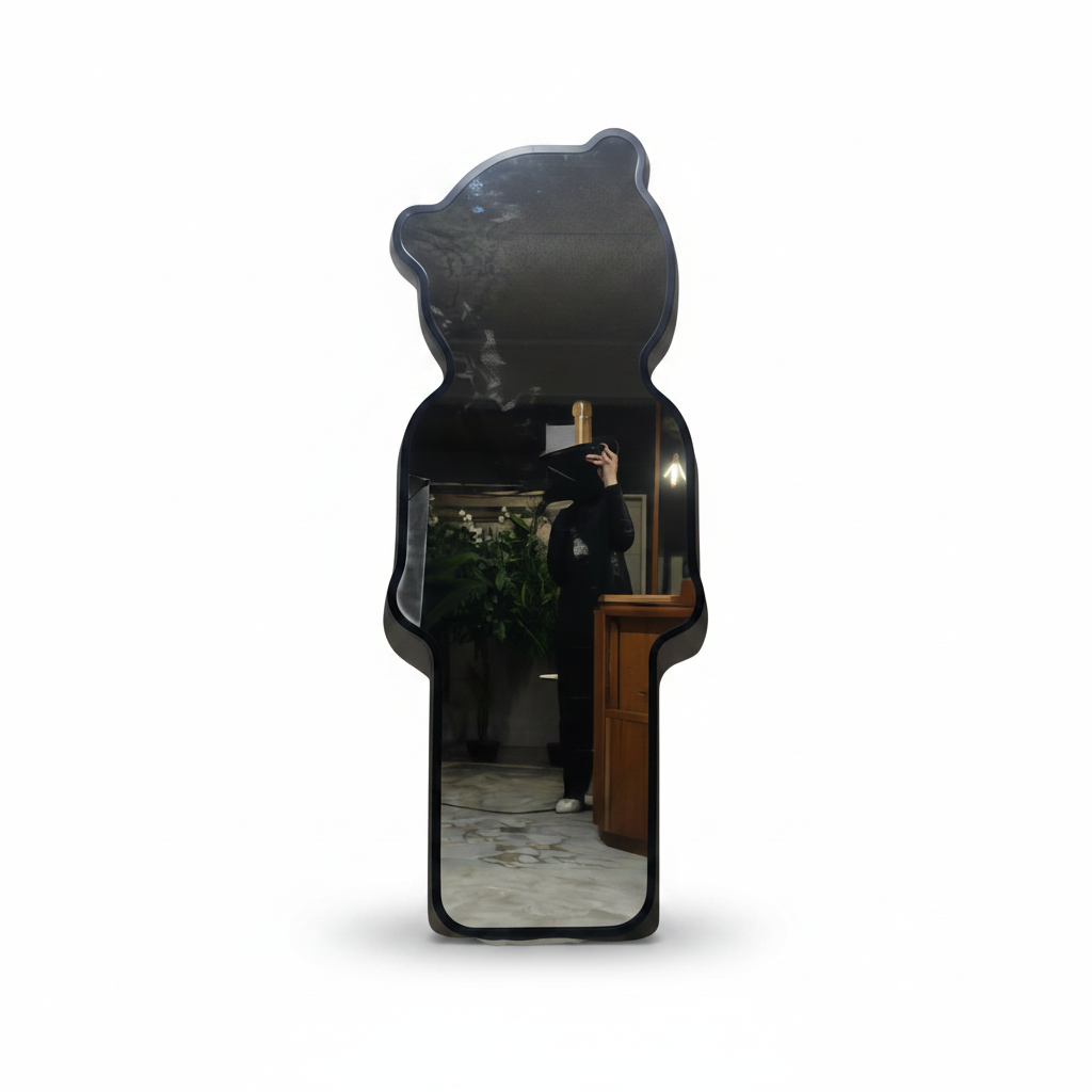 Bear-shaped mirror full product shot on white background