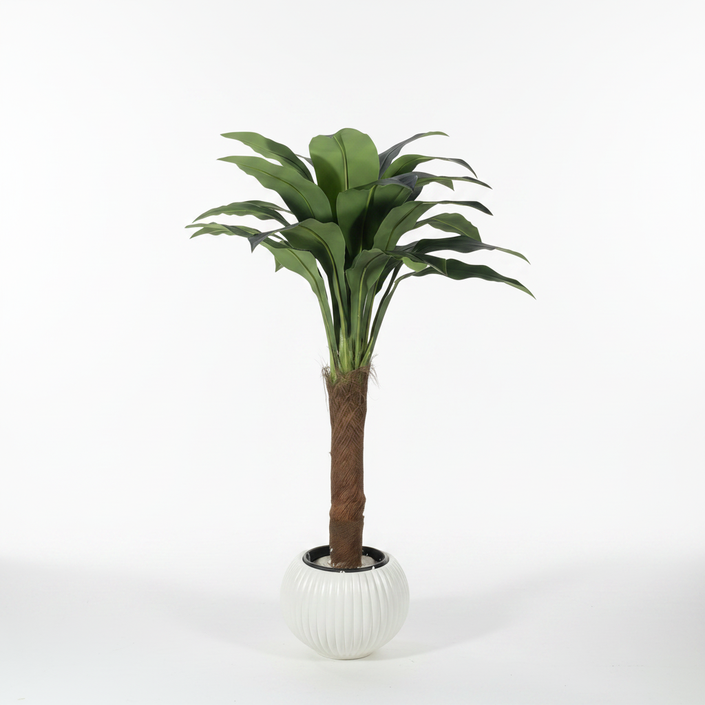 Artificial philodendron tree full product shot on white studio background