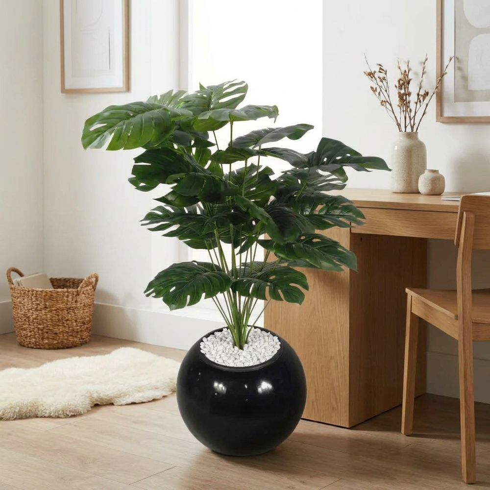 Artificial plant in entryway or home office lifestyle scene